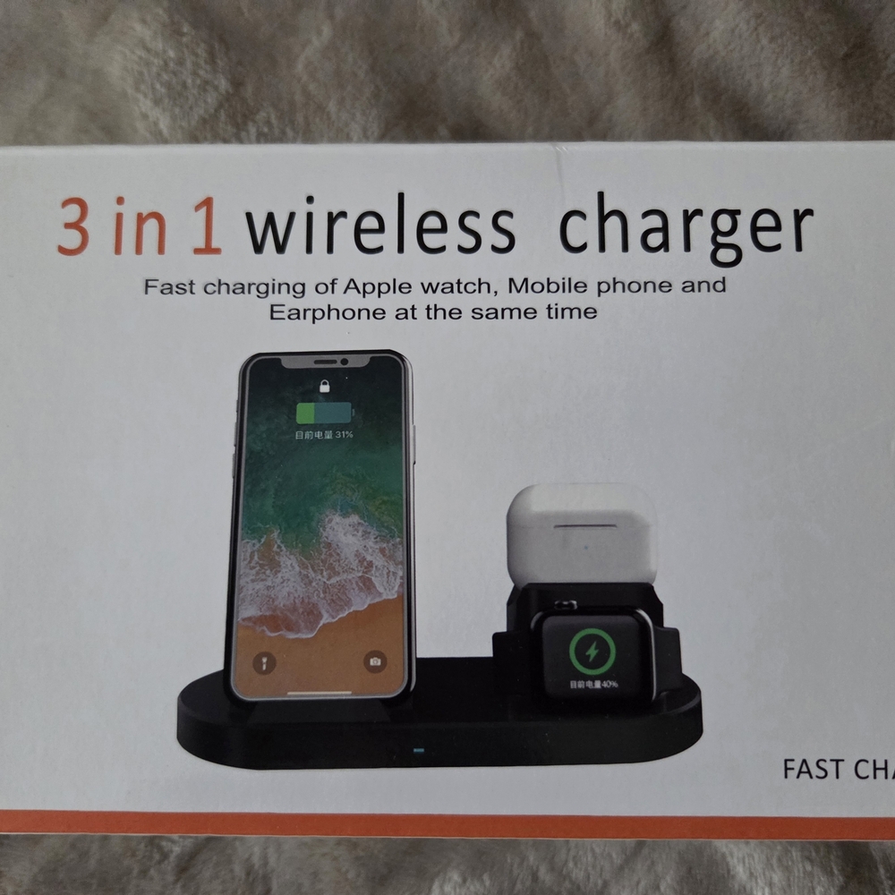 3-in-1 Wireless Charging Station - Black